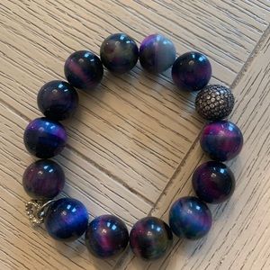 Powerbeads bracelet with silver pave